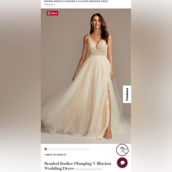 Galina Signature Beaded Wedding Dress Size 2 Galina Signature Beaded Wedding Dress Size 2